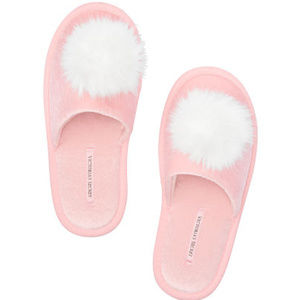 Victoria's Secret VS Furry Pom Slides Slipper NWT